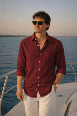 Red Premium Linen Shirt