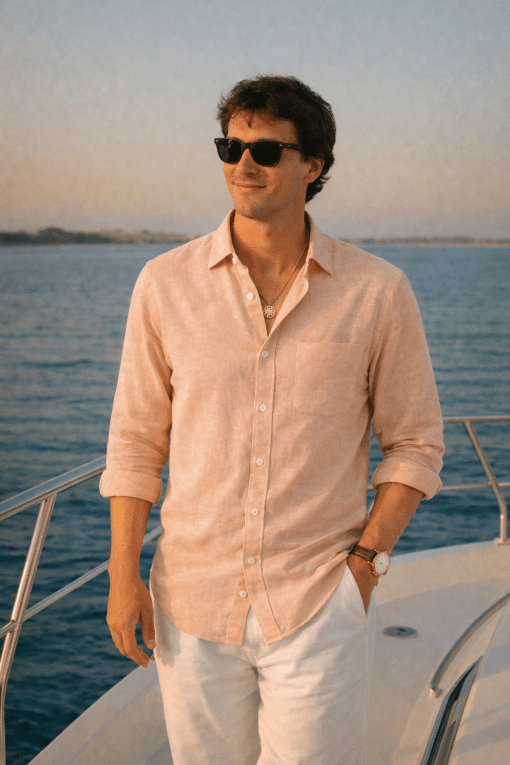 Peach Premium Linen Shirt