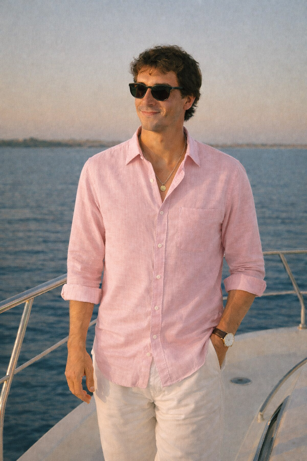 Baby Pink Premium Linen Shirt