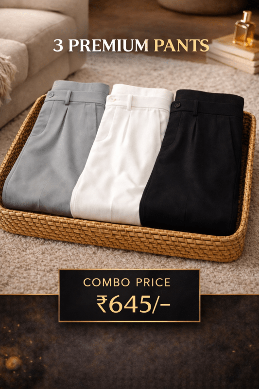 Combo Set 3 Premium Linen Trousers for Men (Combo of 3)