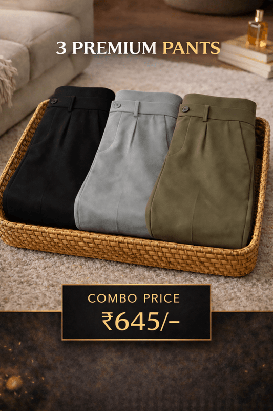 Combo Set 1 Premium Linen Trousers for Men (Combo of 3)