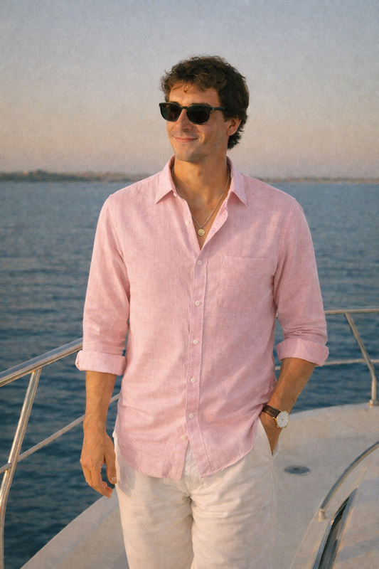 Baby Pink Premium Linen Shirt