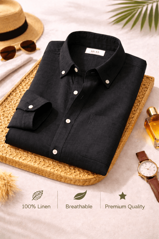 Black Premium Linen Shirt